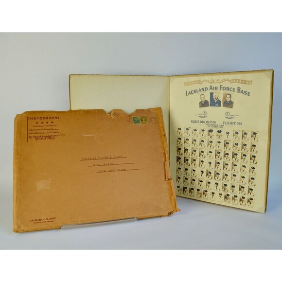 Vintage 1954 Lackland Air Force Base Black & White Class Photograph - Picture 1 of 6